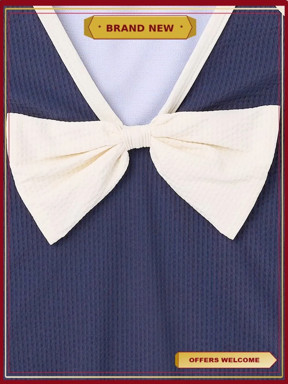 Baby Girl One-Piece Swimsuit with Bow - UPF 50+